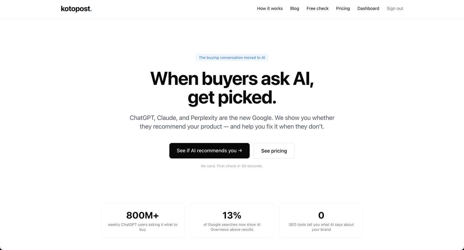 Kotopost — AI brand visibility